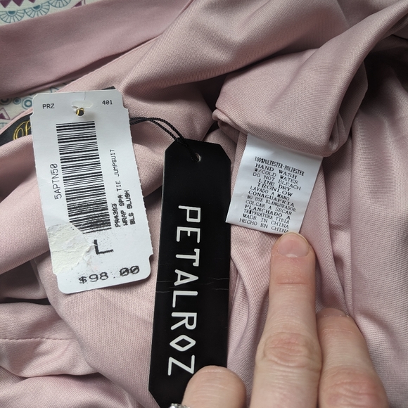 NWT PetalRoz Rose Coloured Jumpsuit Women's Large Fits like Medium - Picture 6 of 6